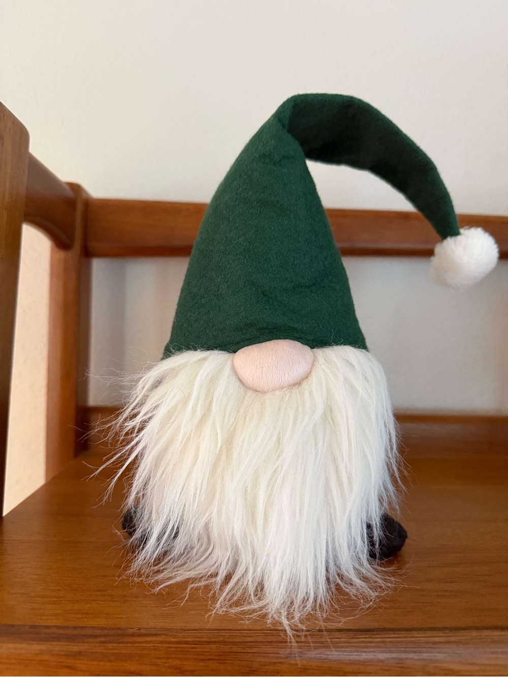 Holiday Gnome Plush with Green Hat and White Beard